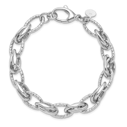 Sterlingsilber Rhodiniert Diamantiert Poliert Mit.5 Zoll Verlängerung. Armband