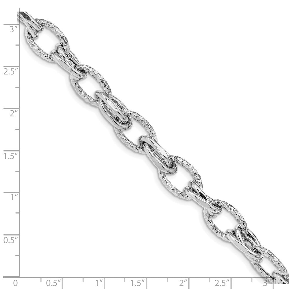 Sterlingsilber Rhodiniert Diamantiert Poliert Mit.5 Zoll Verlängerung. Armband