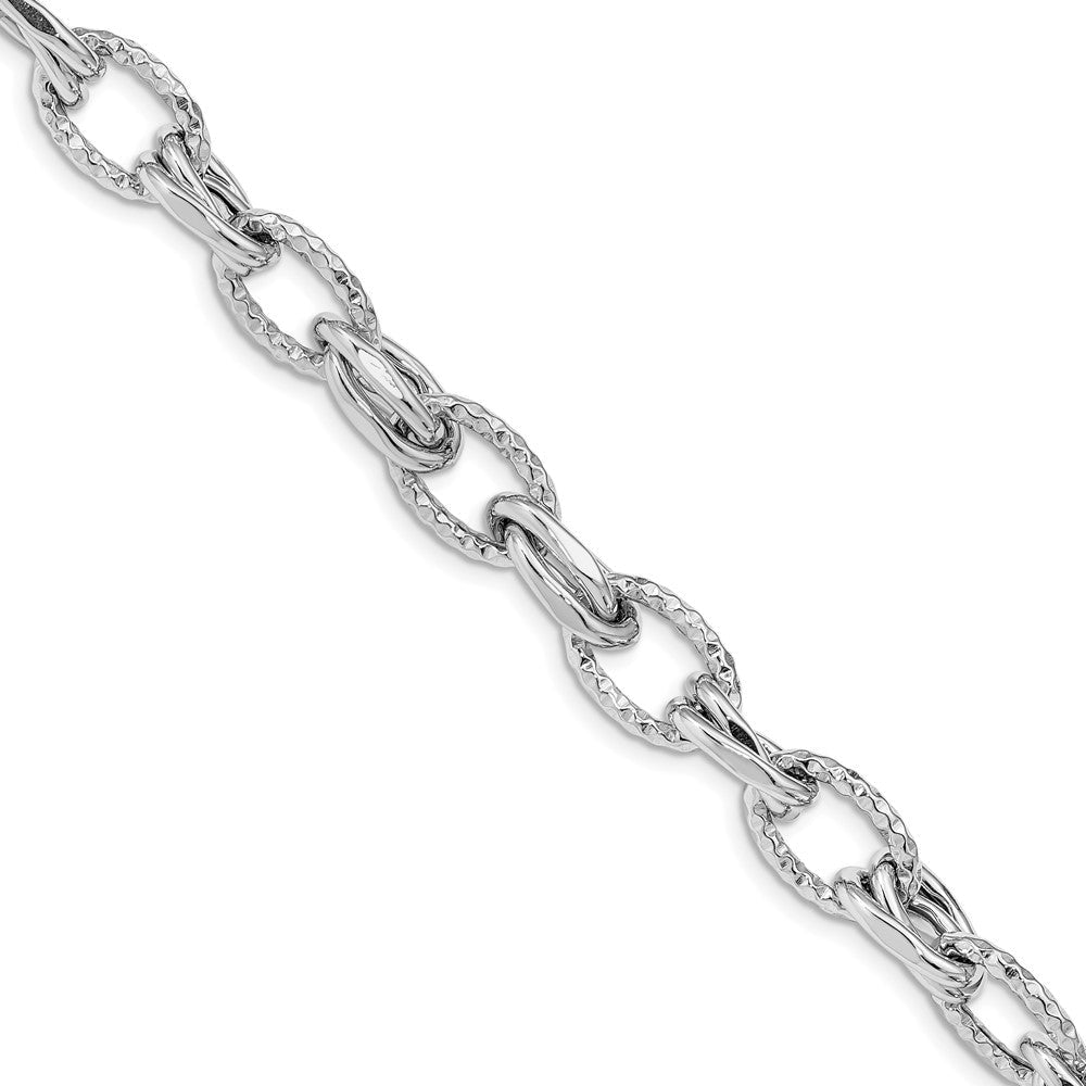 Sterlingsilber Rhodiniert Diamantiert Poliert Mit.5 Zoll Verlängerung. Armband