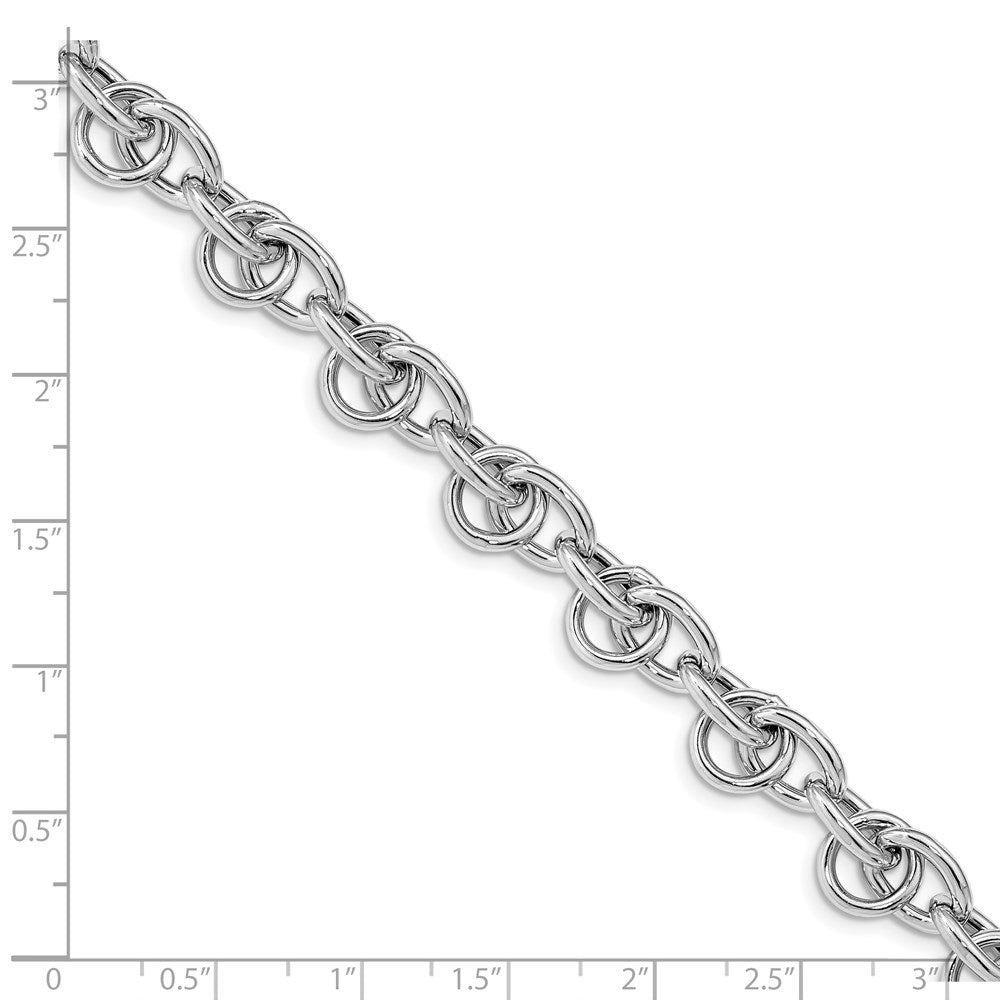 Sterlingsilber Rhodiniert Poliert Fantasieglieder Armband