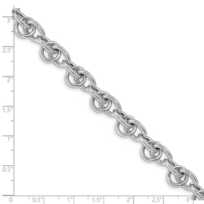Sterlingsilber Rhodiniert Poliert Fantasieglieder Armband