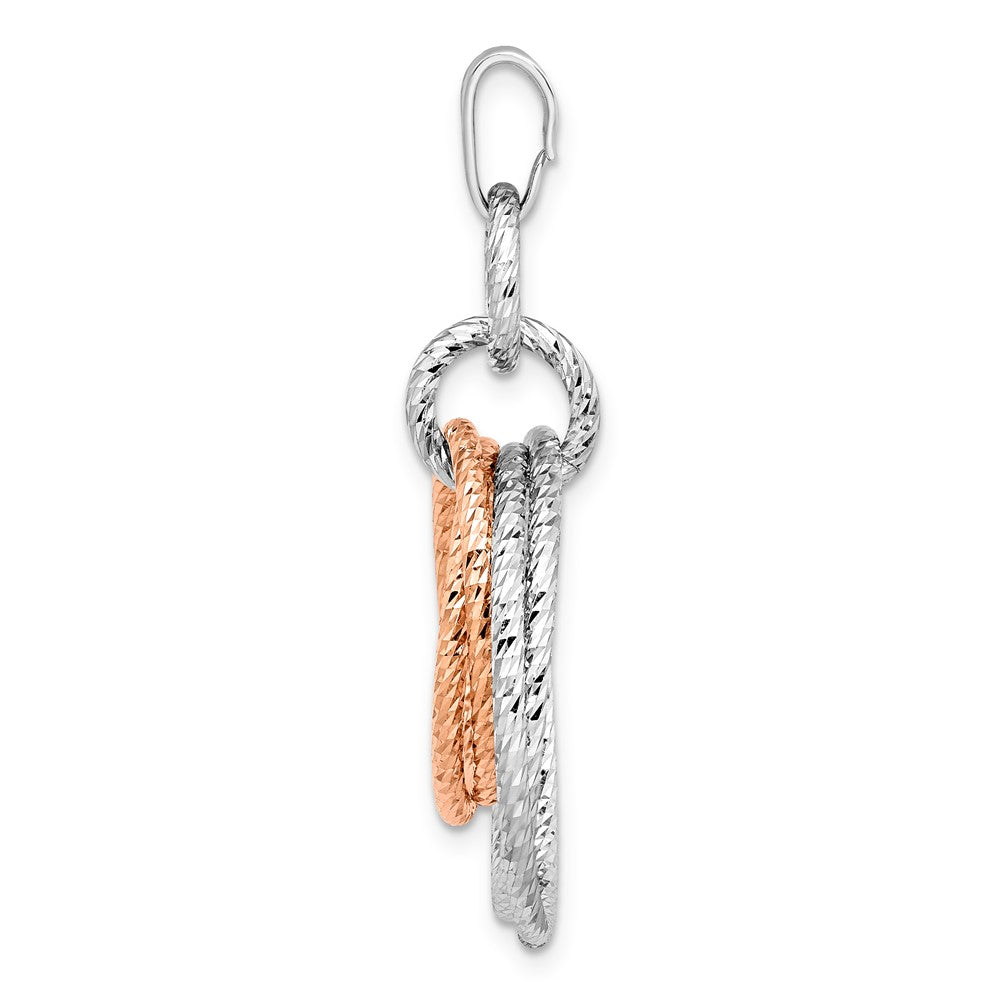 Sterlingsilber Rose Vergoldet Rhodiniert Diamantiert Anhänger