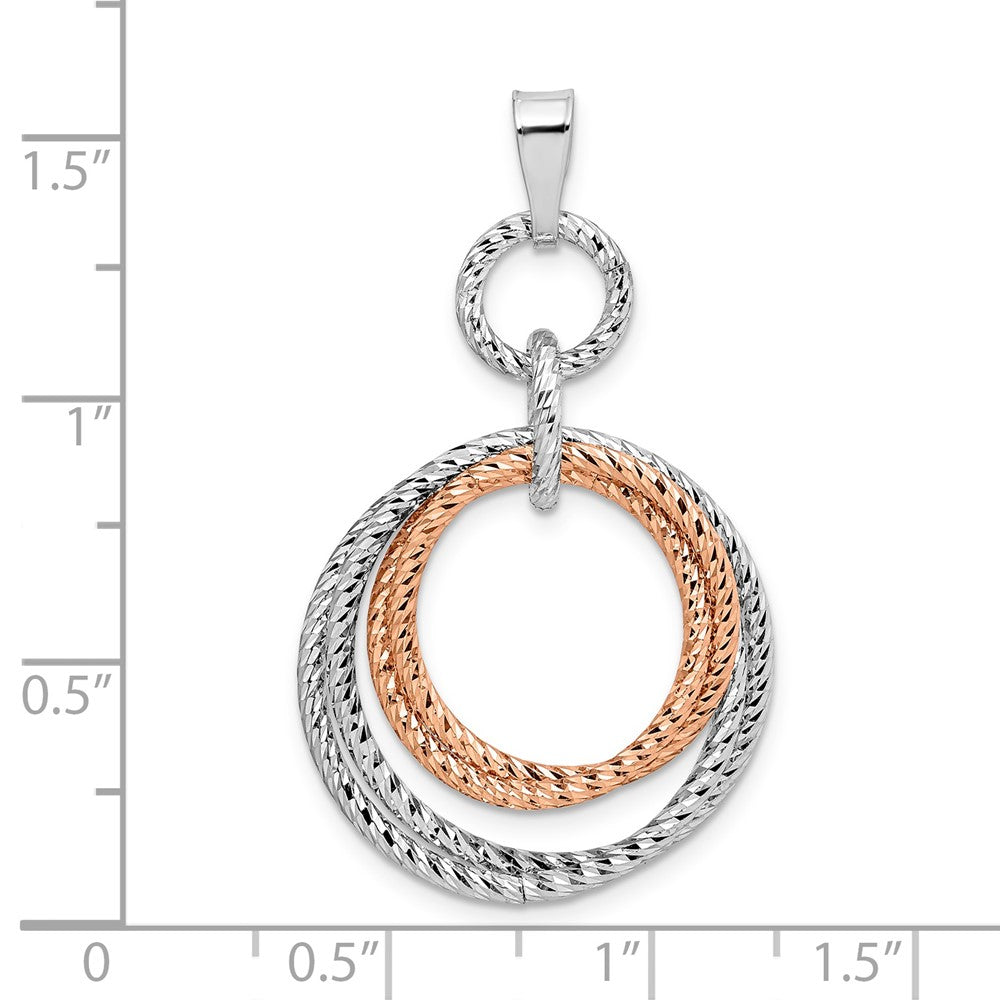 Sterlingsilber Rose Vergoldet Rhodiniert Diamantiert Anhänger