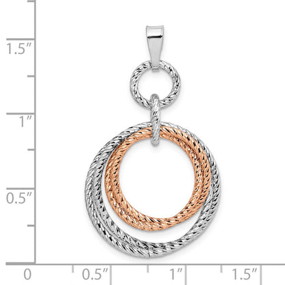 Sterlingsilber Rose Vergoldet Rhodiniert Diamantiert Anhänger