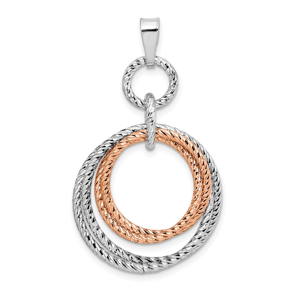Sterlingsilber Rose Vergoldet Rhodiniert Diamantiert Anhänger
