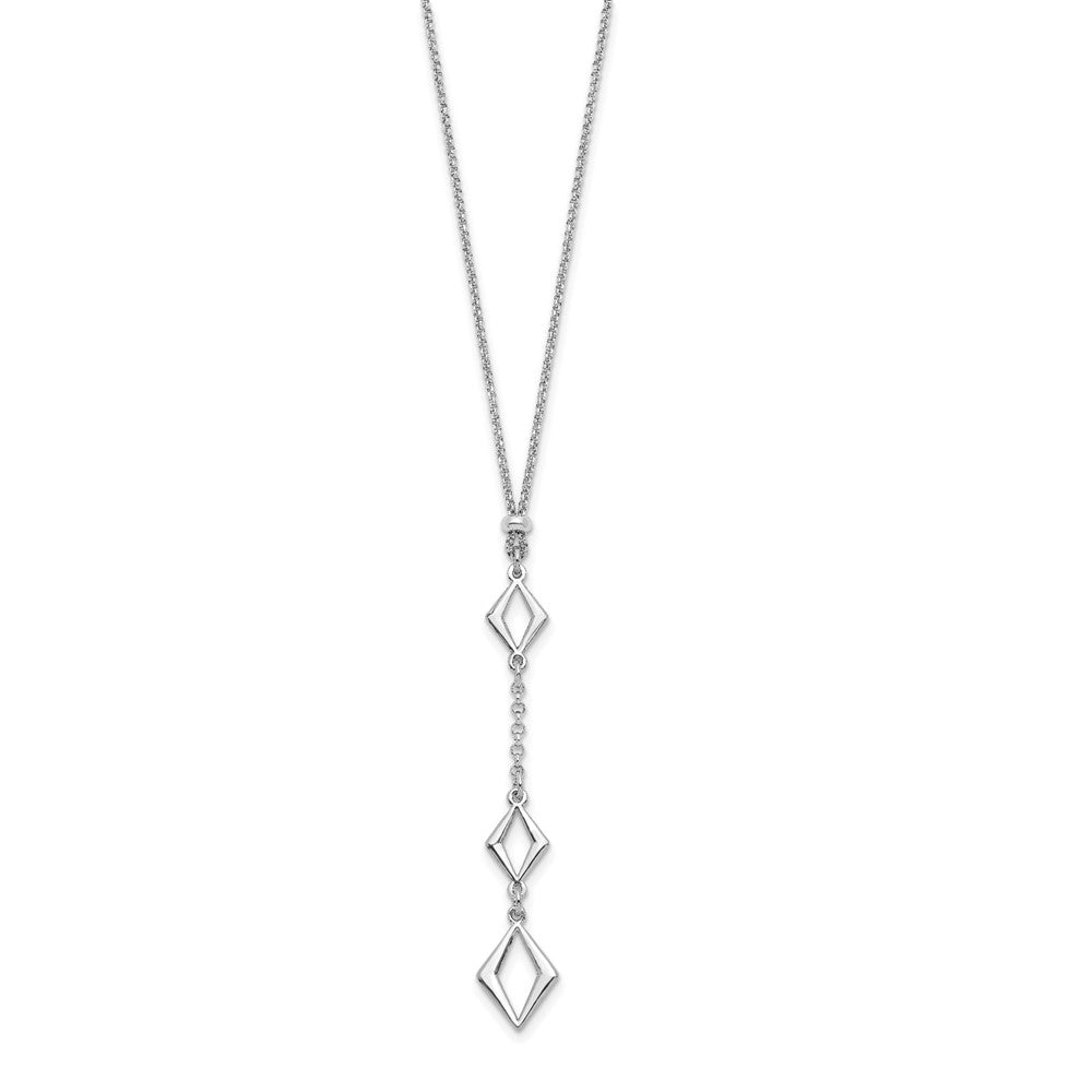 Sterlingsilber Rhodiniert Adj. mit 1.5 Zoll Verlängerung. Halskette