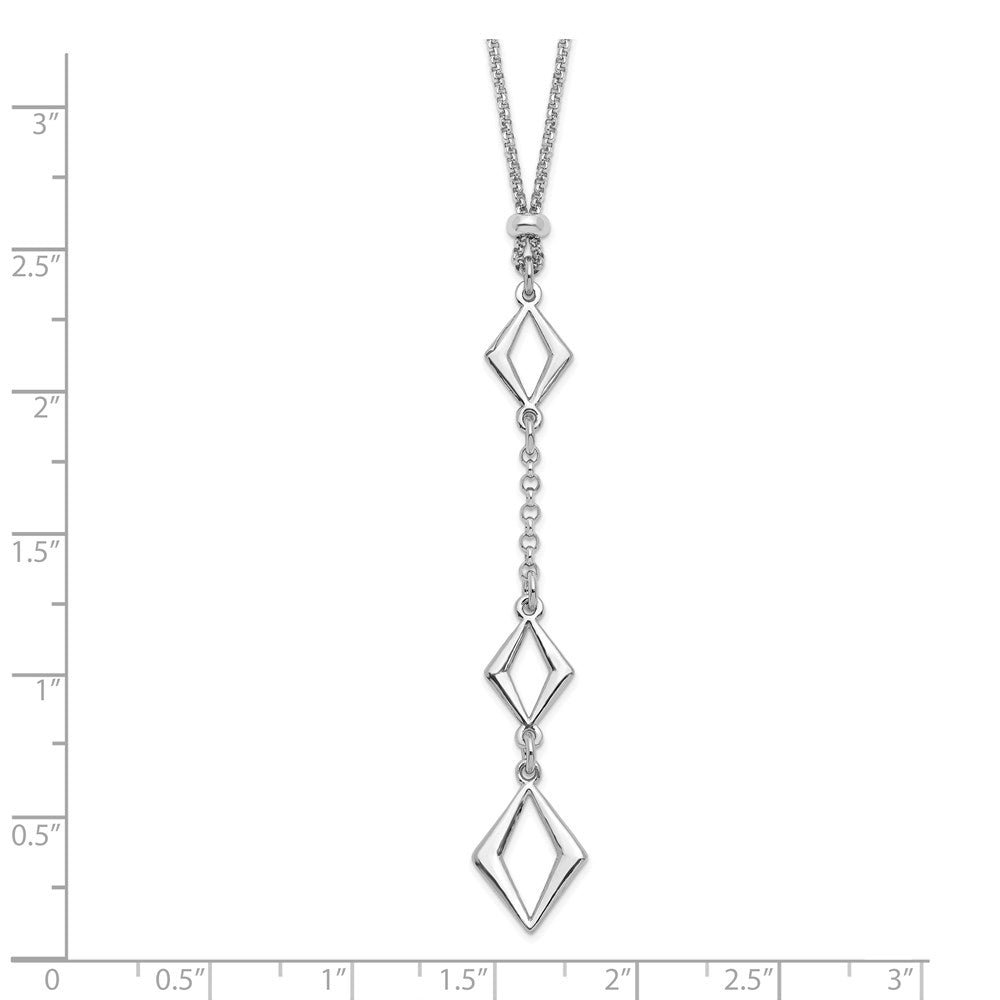 Sterlingsilber Rhodiniert Adj. mit 1.5 Zoll Verlängerung. Halskette