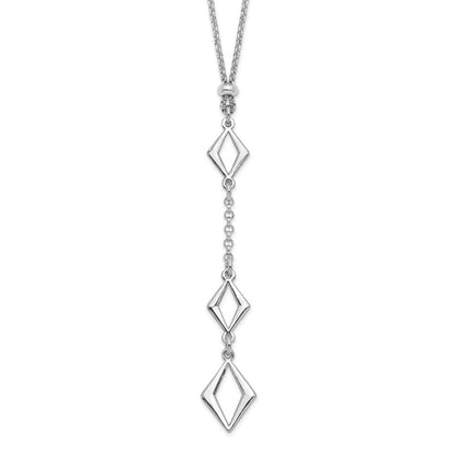 Sterlingsilber Rhodiniert Adj. mit 1.5 Zoll Verlängerung. Halskette