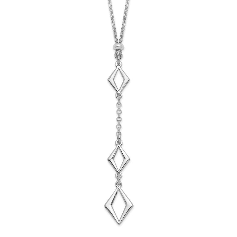 Sterlingsilber Rhodiniert Adj. mit 1.5 Zoll Verlängerung. Halskette