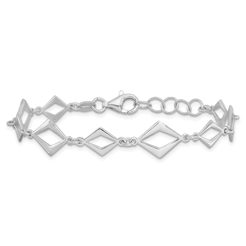 Sterlingsilber Rhodiniert Poliert Mit.75 Zoll Verlängerung Armband