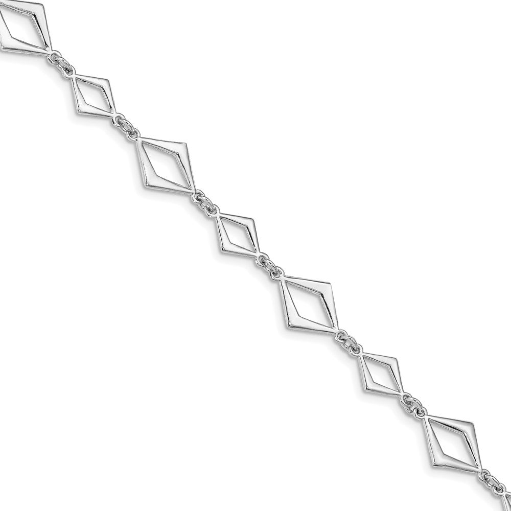 Sterlingsilber Rhodiniert Poliert Mit.75 Zoll Verlängerung Armband