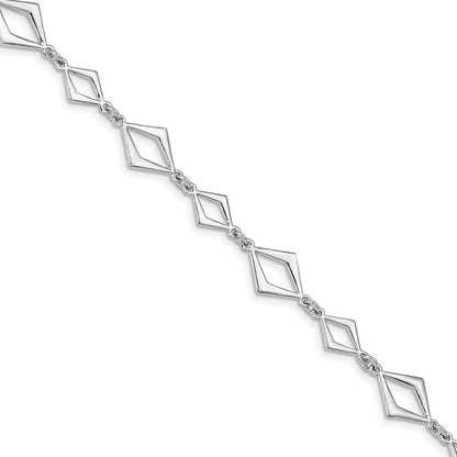 Sterlingsilber Rhodiniert Poliert Mit.75 Zoll Verlängerung Armband