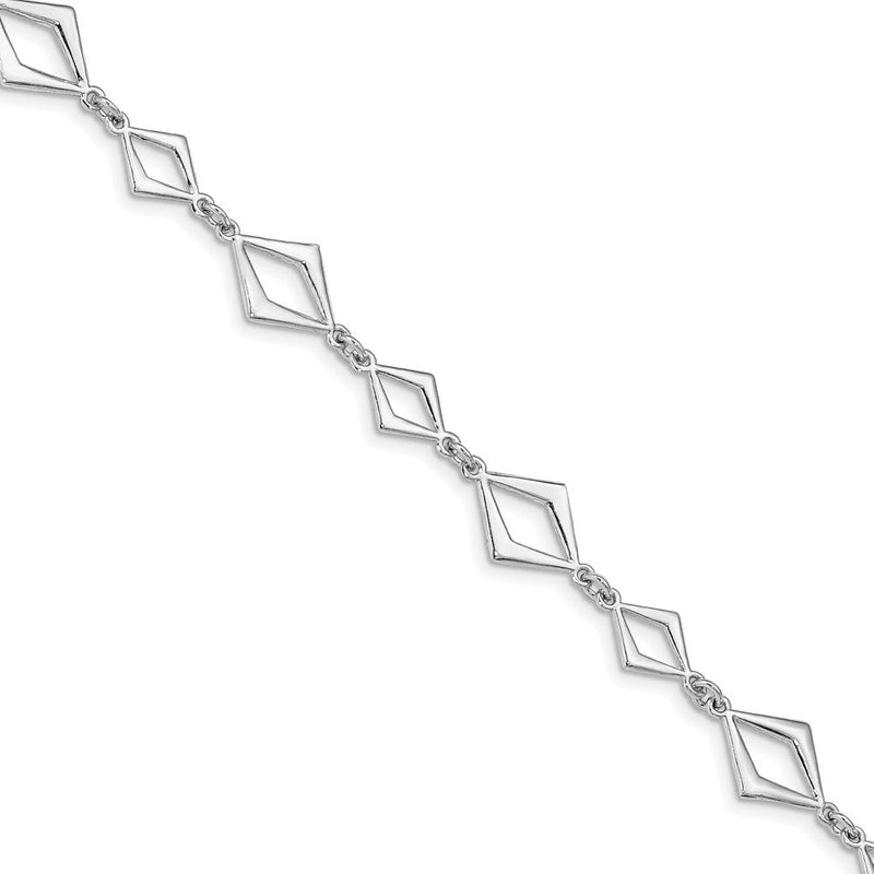 Sterlingsilber Rhodiniert Poliert Mit.75 Zoll Verlängerung Armband