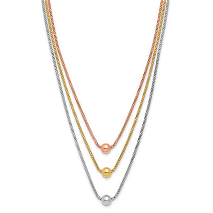 Sterlingsilber Rose & Gelb Vergoldet mit 2 Zoll Verlängerung. Halskette