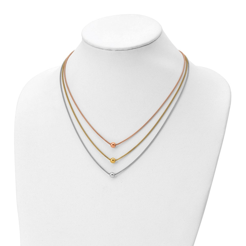 Sterlingsilber Rose & Gelb Vergoldet mit 2 Zoll Verlängerung. Halskette
