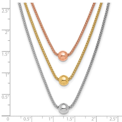 Sterlingsilber Rose & Gelb Vergoldet mit 2 Zoll Verlängerung. Halskette