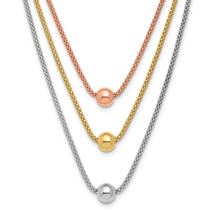 Sterlingsilber Rose & Gelb Vergoldet mit 2 Zoll Verlängerung. Halskette