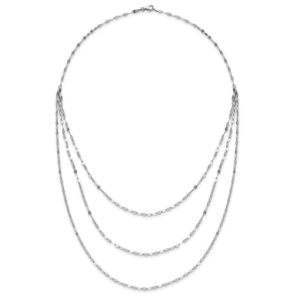 Sterlingsilber Rhodiniert Poliert Multi Strang Halskette