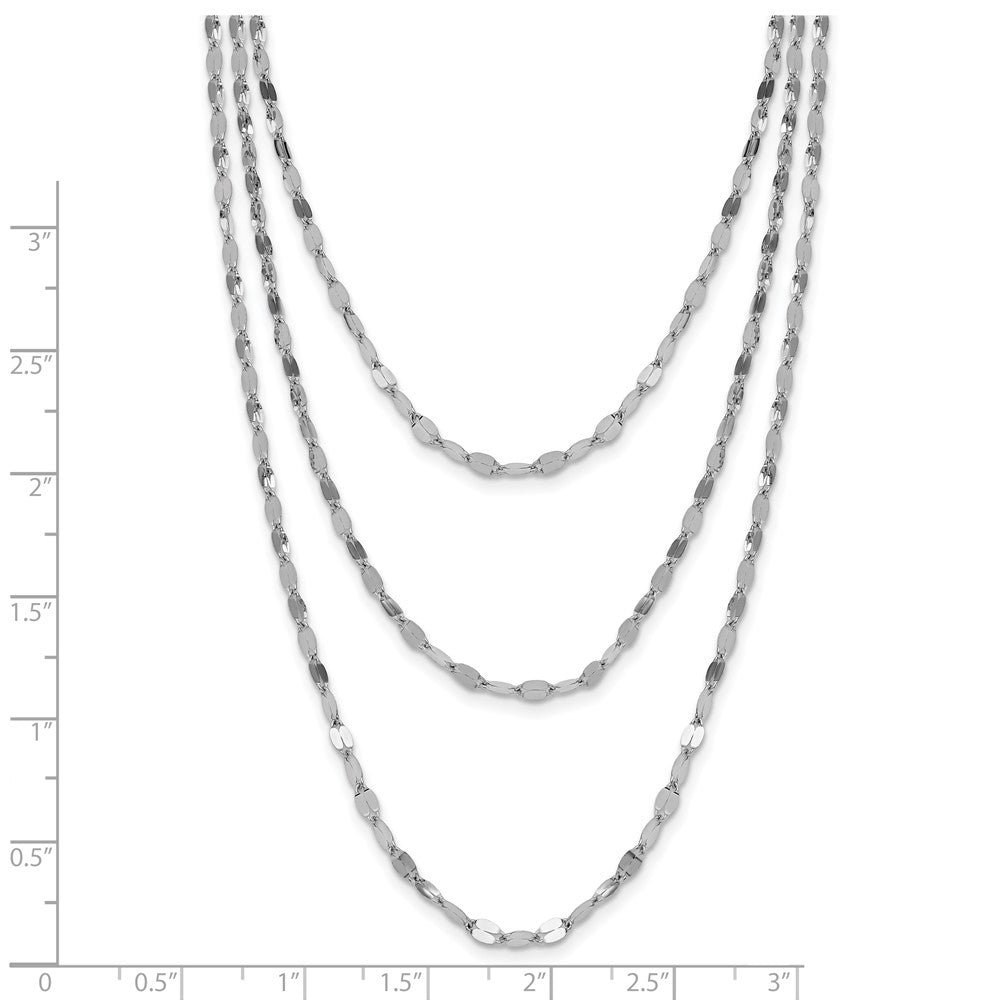 Sterlingsilber Rhodiniert Poliert Multi Strang Halskette