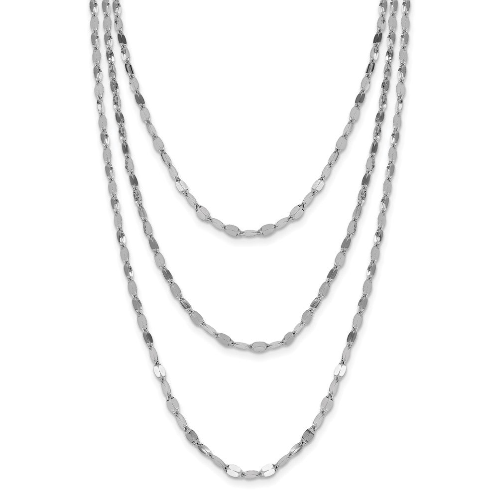 Sterlingsilber Rhodiniert Poliert Multi Strang Halskette