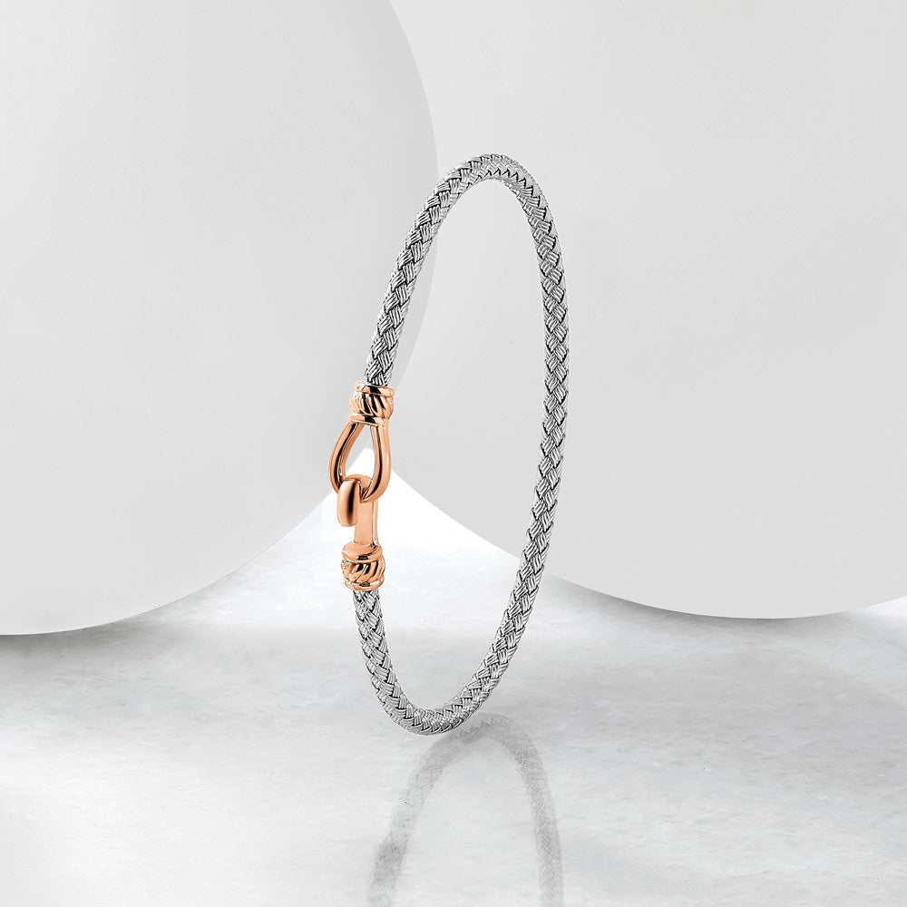 Roségoldbeschichtet Sterlingsilber Rhodiniert & Gold Flexibel Manschette