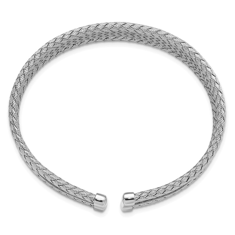 Sterlingsilber Rhodiniert Poliert Flexibel Manschette
