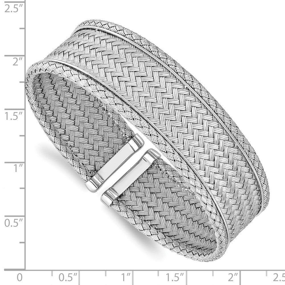 Sterlingsilber Rhodiniert Poliert Flexibel Manschette