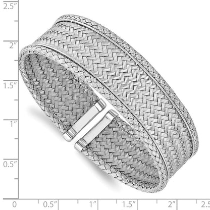 Sterlingsilber Rhodiniert Poliert Flexibel Manschette
