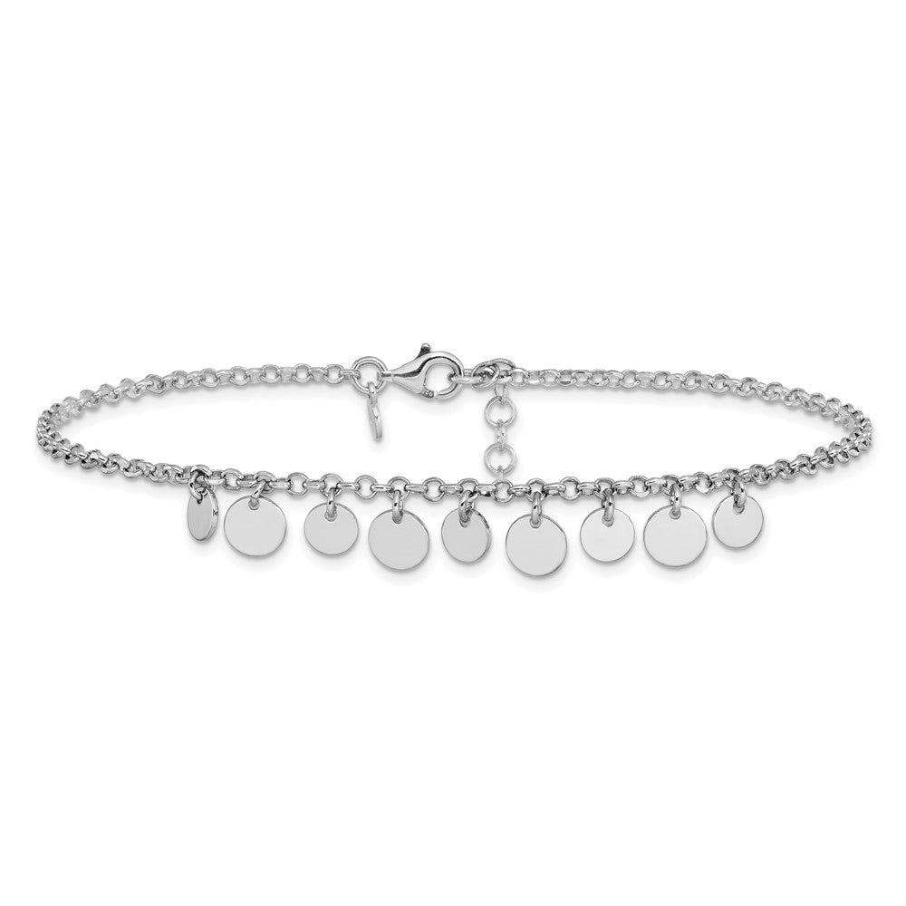 Sterlingsilber Rhodiniert mit 1.5 Zoll Fußkettchen