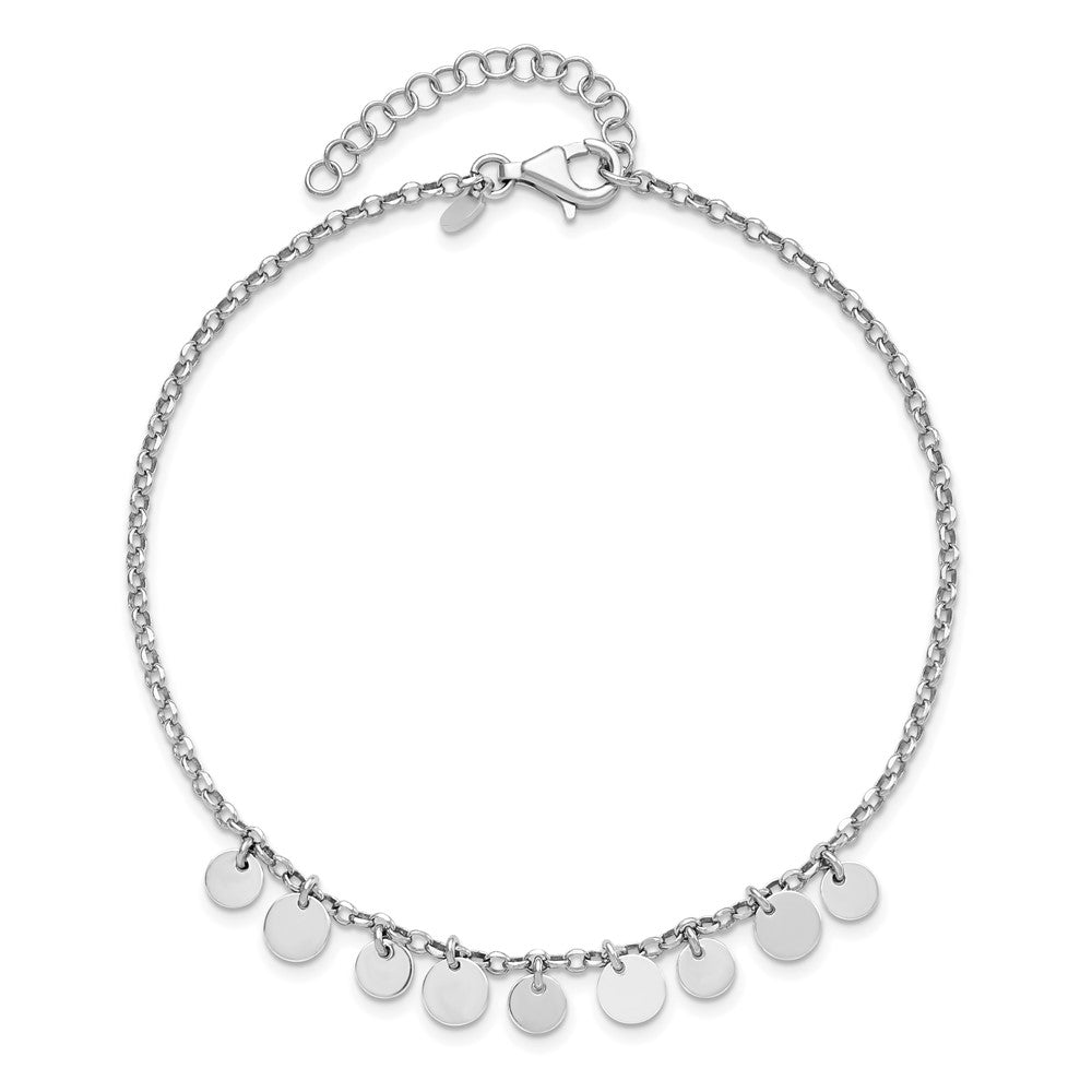 Sterlingsilber Rhodiniert mit 1.5 Zoll Fußkettchen