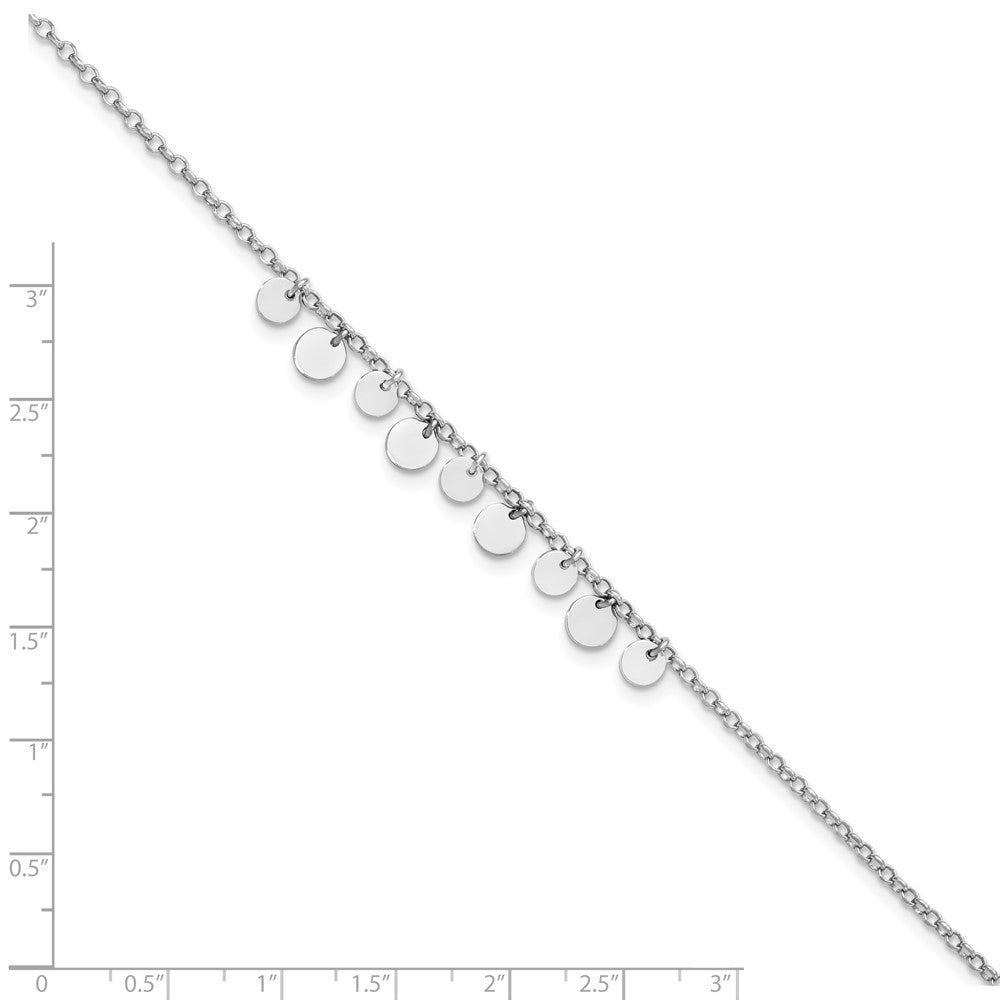 Sterlingsilber Rhodiniert mit 1.5 Zoll Fußkettchen