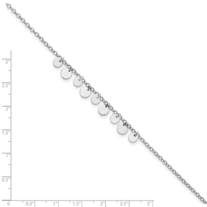 Sterlingsilber Rhodiniert mit 1.5 Zoll Fußkettchen