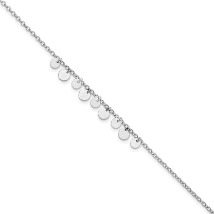 Sterlingsilber Rhodiniert mit 1.5 Zoll Fußkettchen