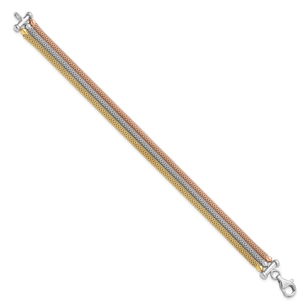 Sterlingsilber Rose und Gelb Vergoldet mit Rhodium Pl Armband