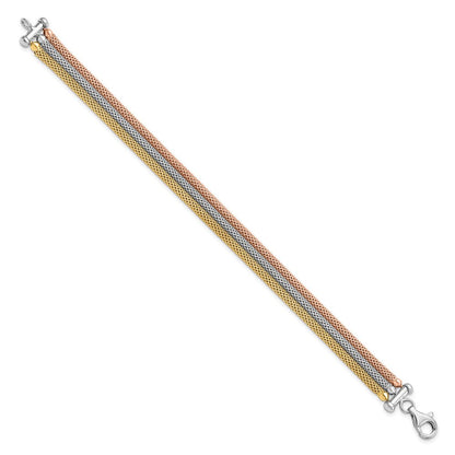 Sterlingsilber Rose und Gelb Vergoldet mit Rhodium Pl Armband