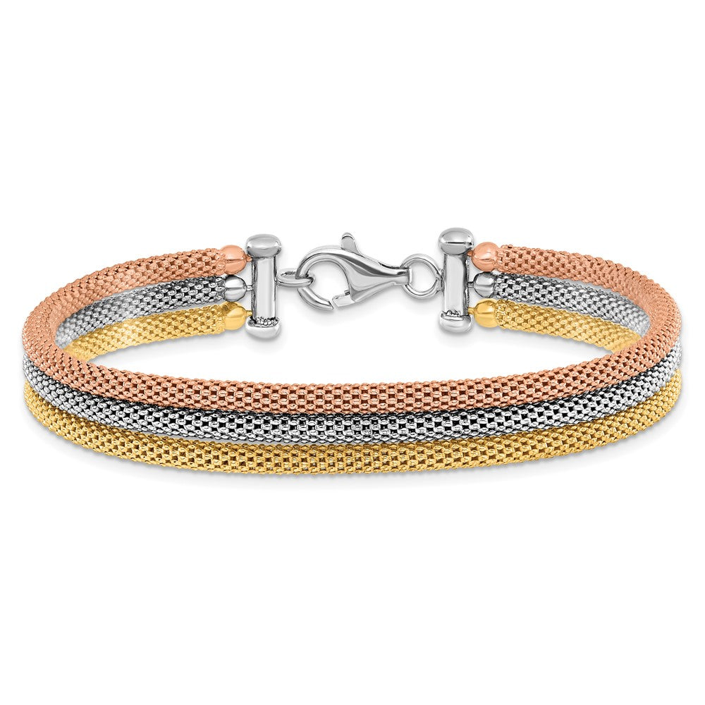 Sterlingsilber Rose und Gelb Vergoldet mit Rhodium Pl Armband