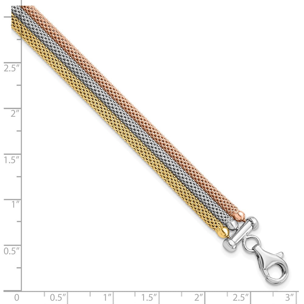 Sterlingsilber Rose und Gelb Vergoldet mit Rhodium Pl Armband