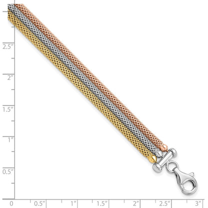 Sterlingsilber Rose und Gelb Vergoldet mit Rhodium Pl Armband