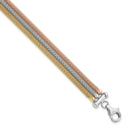 Sterlingsilber Rose und Gelb Vergoldet mit Rhodium Pl Armband