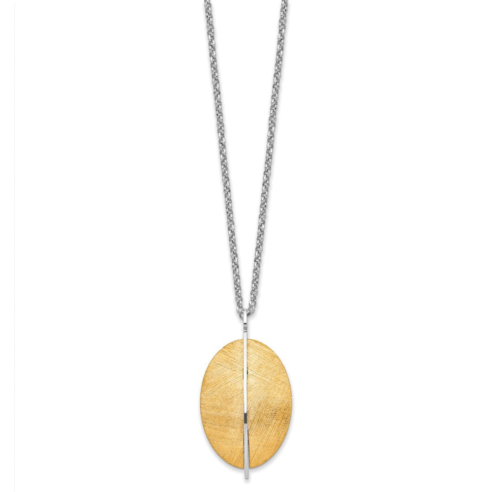Sterlingsilber Radiant Essence Ss Rhod Pl Goldfarben Gebürstet 2 Zoll Verlängerung. Halskette