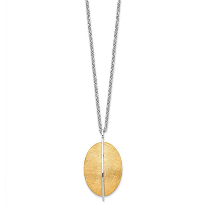 Sterlingsilber Radiant Essence Ss Rhod Pl Goldfarben Gebürstet 2 Zoll Verlängerung. Halskette