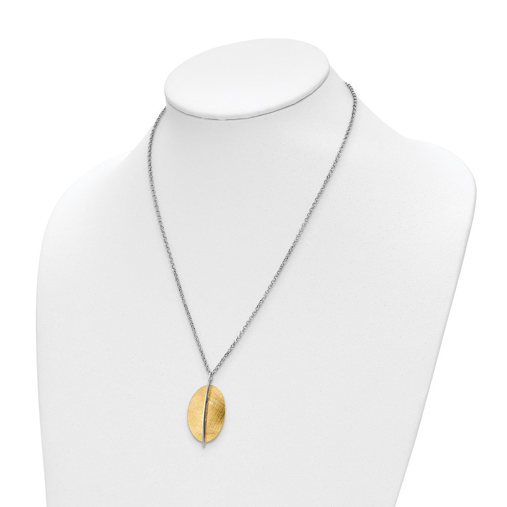 Sterlingsilber Radiant Essence Ss Rhod Pl Goldfarben Gebürstet 2 Zoll Verlängerung. Halskette