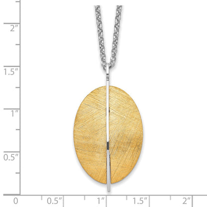 Sterlingsilber Radiant Essence Ss Rhod Pl Goldfarben Gebürstet 2 Zoll Verlängerung. Halskette