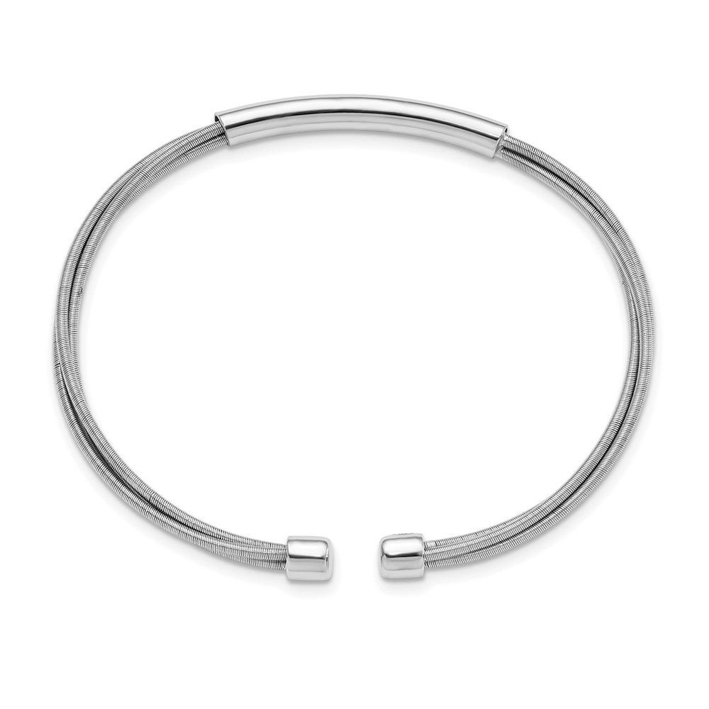 Sterlingsilber Rhodiniert Manschette Armreif