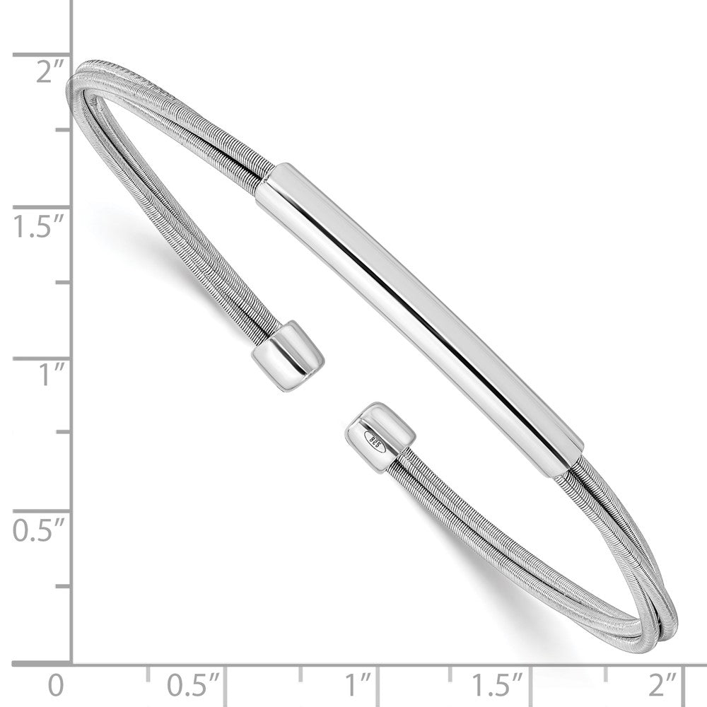 Sterlingsilber Rhodiniert Manschette Armreif