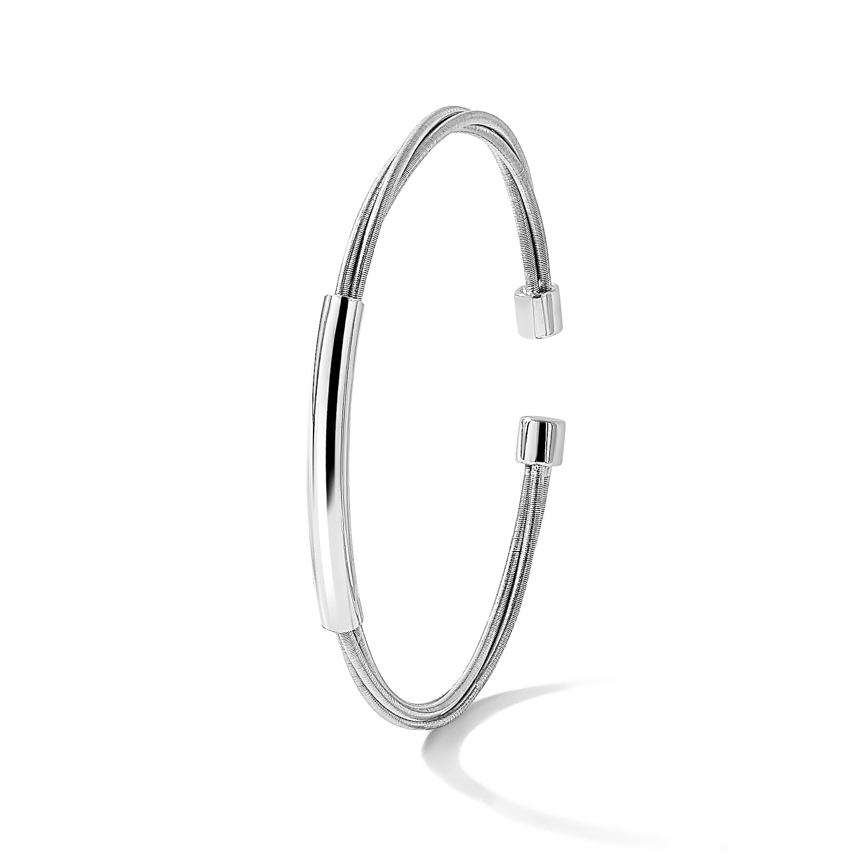 Sterlingsilber Rhodiniert Manschette Armreif