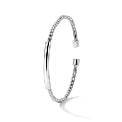 Sterlingsilber Rhodiniert Manschette Armreif
