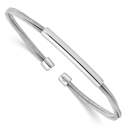 Sterlingsilber Rhodiniert Manschette Armreif