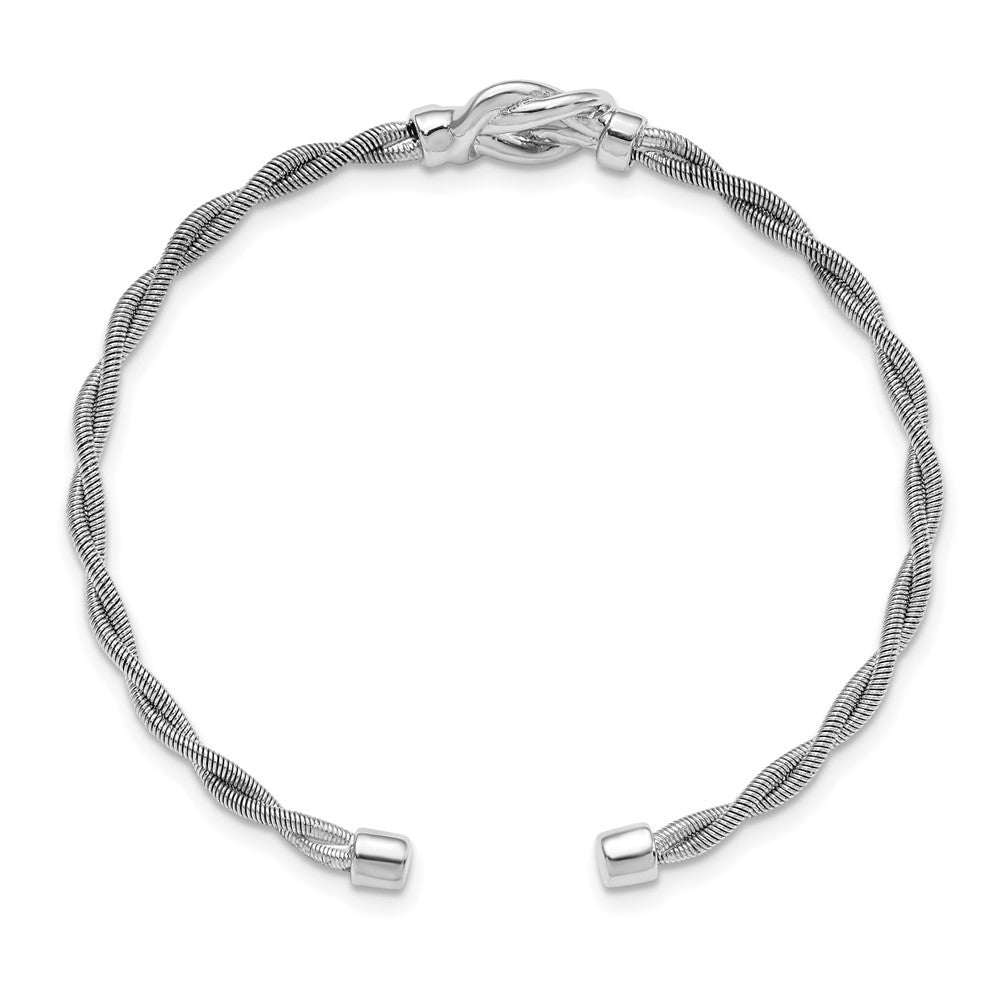 Sterlingsilber Rhodiniert Gedreht Manschette Armreif