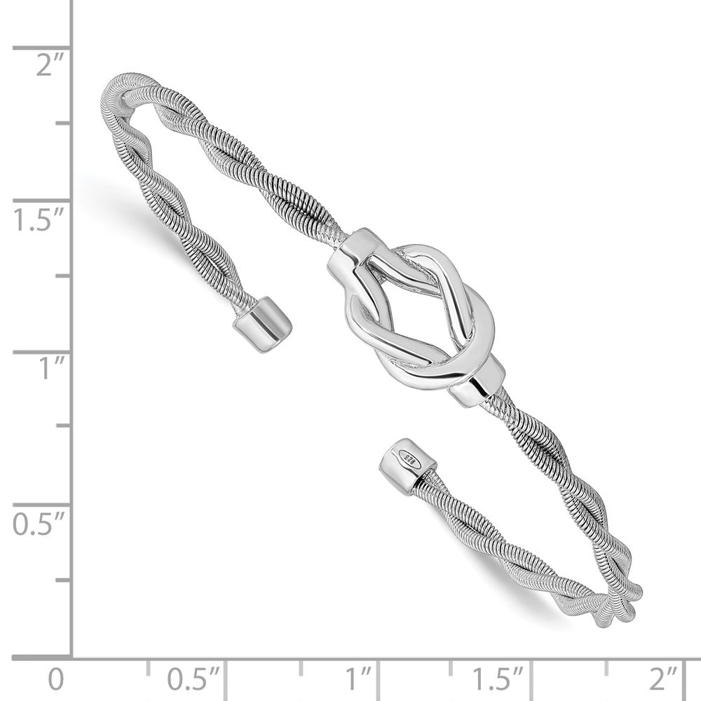 Sterlingsilber Rhodiniert Gedreht Manschette Armreif